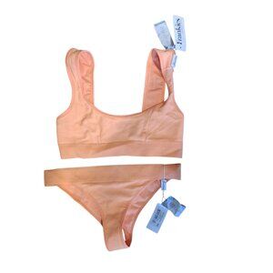 Frankies Bikinis nwt set womens XS S Drew ribbed sunrise cheeky bottoms top